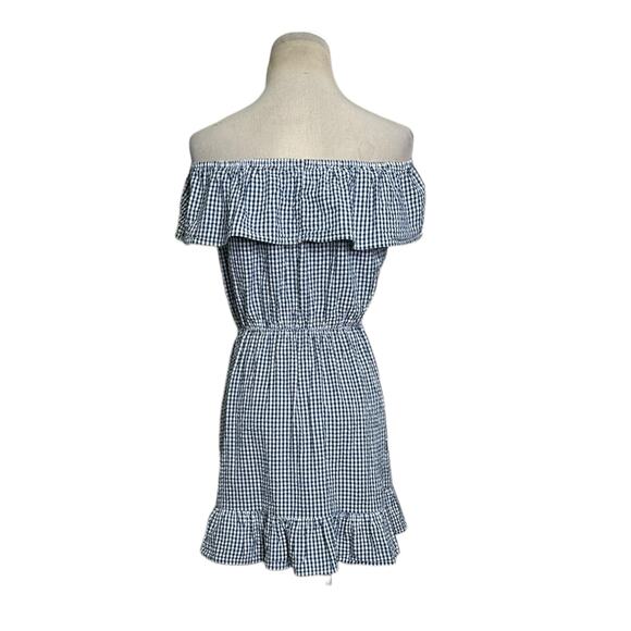 Lovers + Friends Blue Gingham Ruffled Mini Dress size Small - Picture 2 of 15